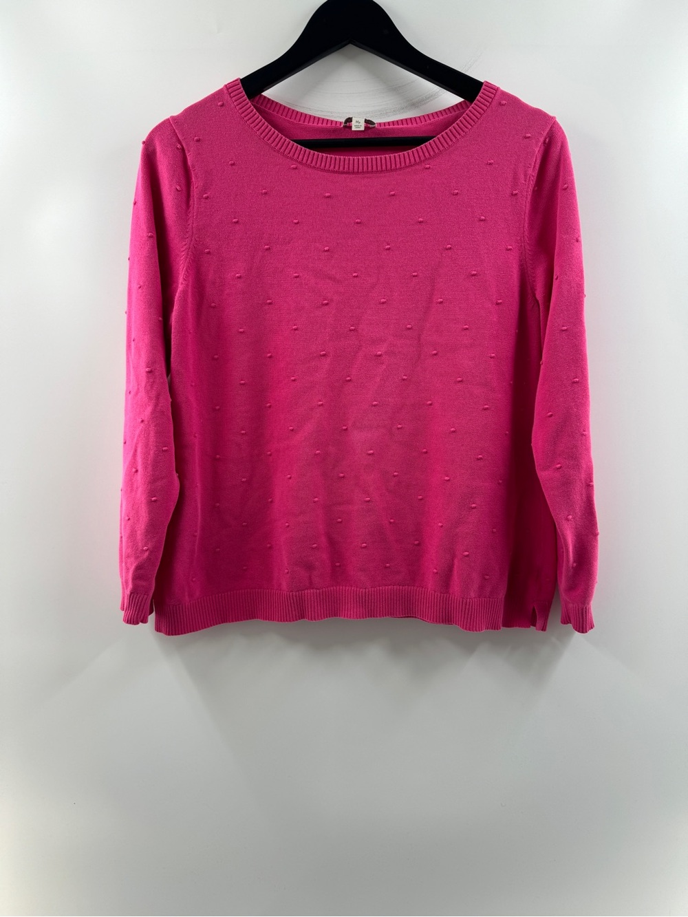 Talbots Hot Pink Textured Polka Dot Cotton Sweater Women’s MP